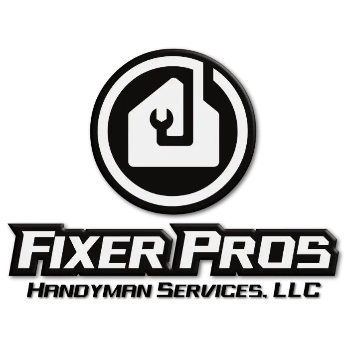 Logo for Fixer Pros Handyman Services, LLC. Features a stylized house with a wrench inside a circular border above bold text reading “Fixer Pros.” Subtext “Handyman Services, LLC” appears in a smaller font. It supports Handyman.